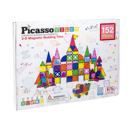 Picasso fliser taktik - byggelegetøj - magnetiske fliser - magnetiske fliser - blokke og spejle sæt - stilk legetøj - kreativt byggelegetøj - 152 stykker - fra 3 år