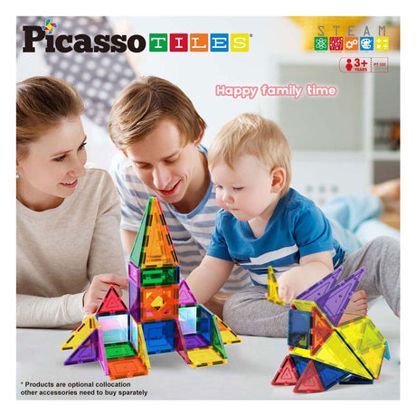 Picasso fliser taktik - byggelegetøj - magnetiske fliser - magnetiske fliser - blokke og spejle sæt - stilk legetøj - kreativt byggelegetøj - 152 stykker - fra 3 år