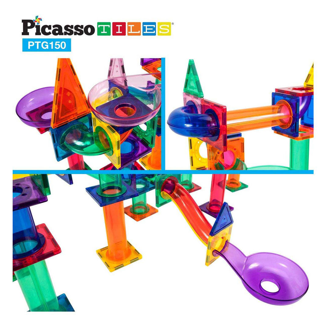 Selecta picassotiles marmorløb - magnetiske bygningsfliser, 150 stk.
