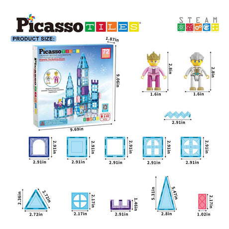 Picasso fliser taktik - byggelegetøj - magnetiske fliser - magnetiske fliser - vintertema - stilklegetøj - kreativt byggelegetøj - 72 stykker - fra 3 år