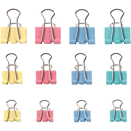 Creativ company foldback clips, b: 15-19-25 mm, pastelfarver, 30 div 1 æske