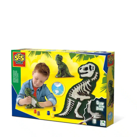 Ses støbning og maling - glød i mørket dino skelet