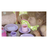 Dantoy kaffestel pink, lilla 17 stk.