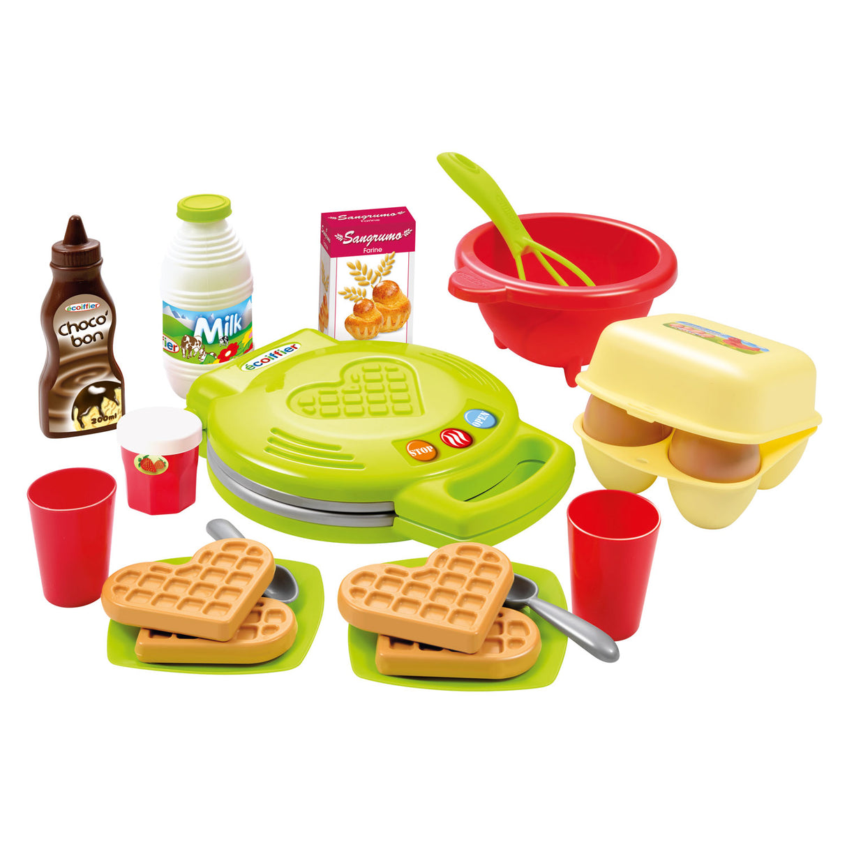 Ecoiffier 100% Chef Waffle Iron, 22dlg.