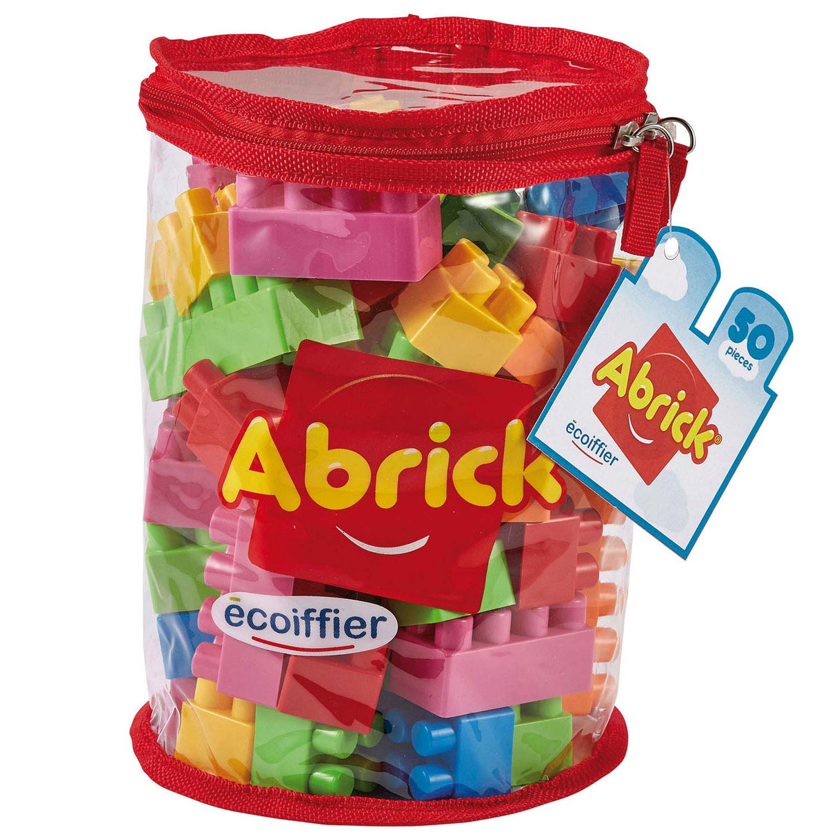Abrick byggesten i opbevaringspose, 50dlg.