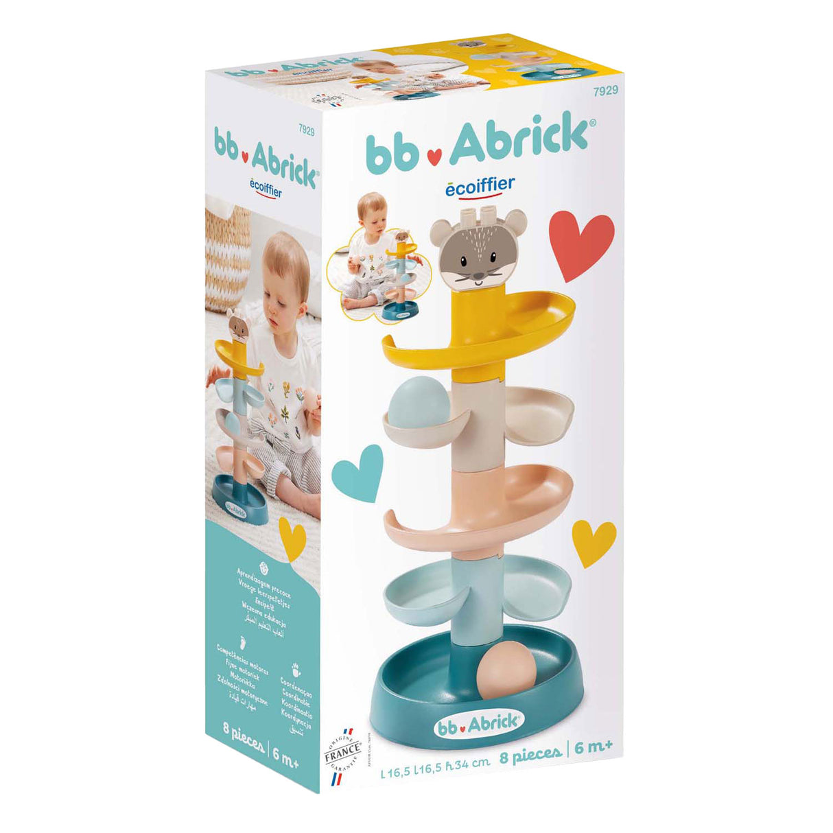 Ecoiffier abrick ecoiffier bb brick babykugletårn - 8 stk.