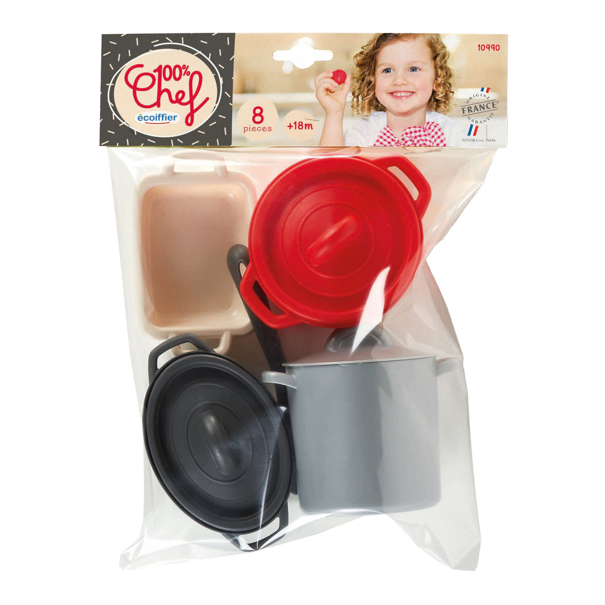 Écoiffier ecoiffier 100% kokkepander og spisestuesæt - 8 stk.