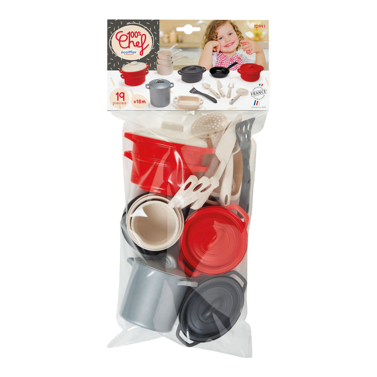 Écoiffier ecoiffier 100% kokkepander og køkkengrej - 19dg,