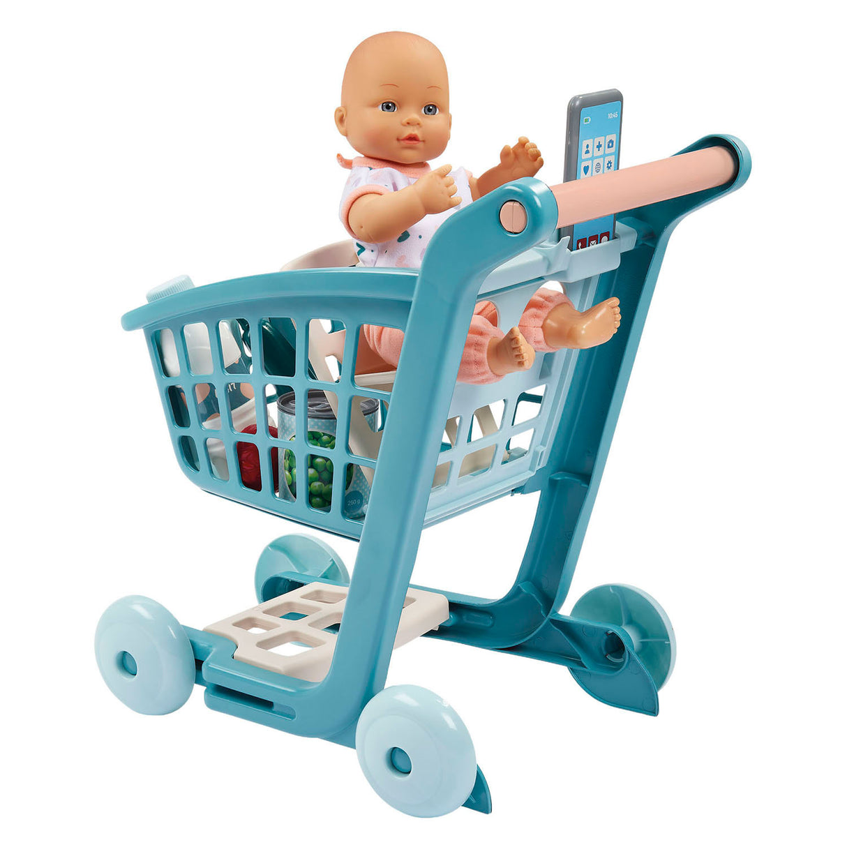 Ecoiffier vert azur fyldt indkøbskurv med babydukke - 8 stk.