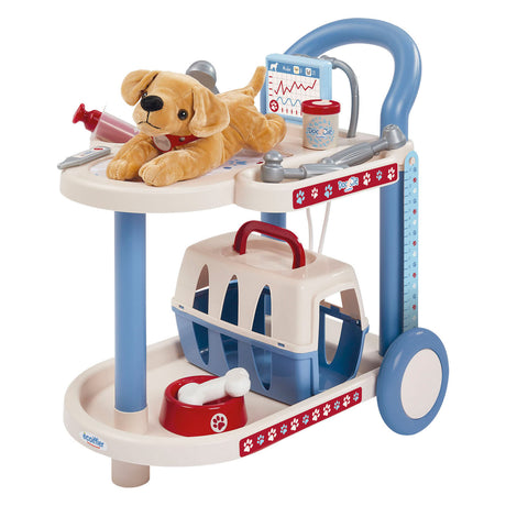 Ecoiffier doc cie vets trolley med hund - 14 stk.