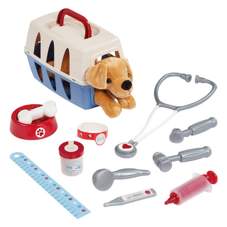 Ecoiffier doc cie vets trolley med hund - 14 stk.
