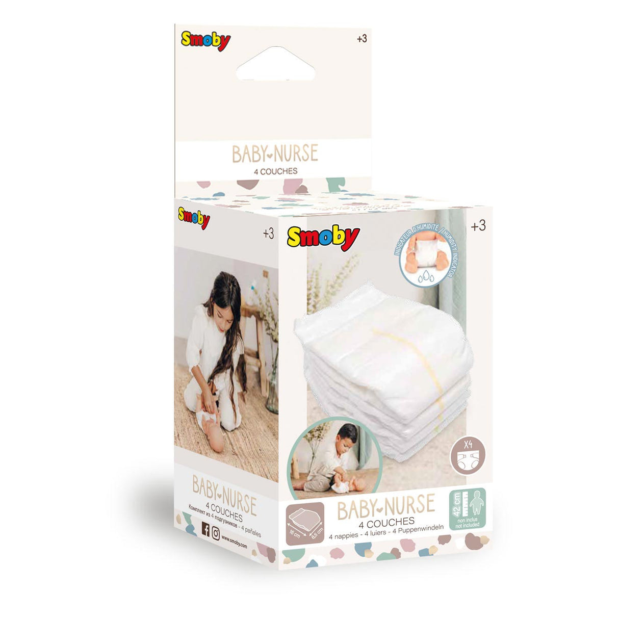 SMOBY - Baby Nurse Diapers 4 stykker