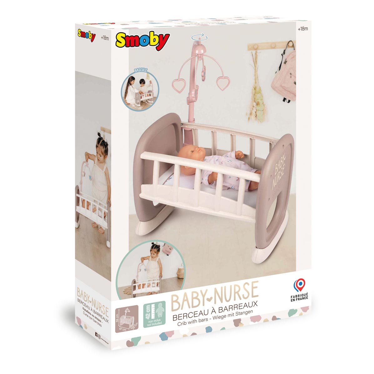 Smoby - Baby Nurse Rocking Bed