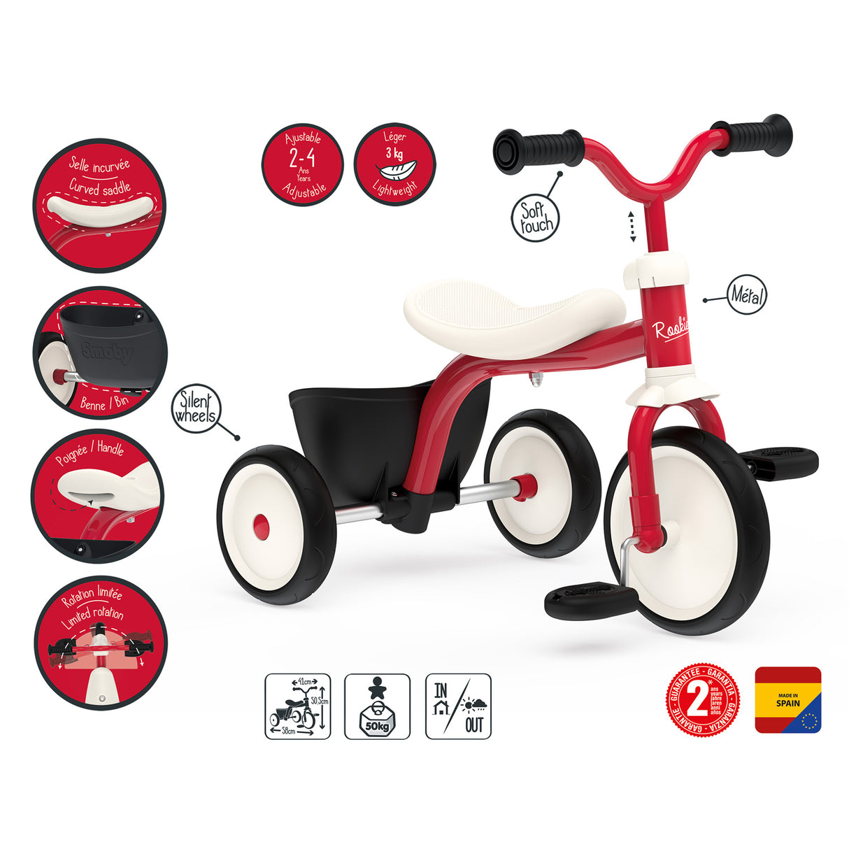 Smoby rookie trike trehjuling