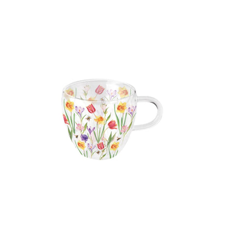 Ambiente dubbelwandig glas 0.2 l flowers in spring