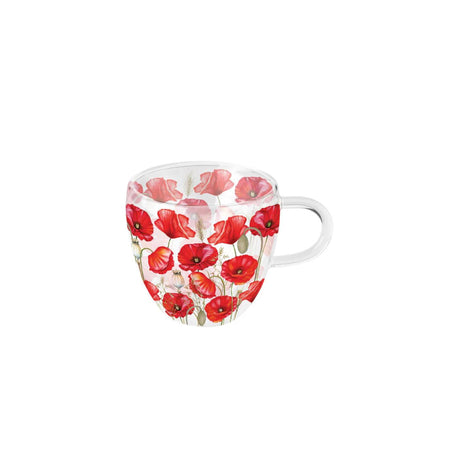 Ambiente dubbelwandig glas 0.2 l poppy all over wit