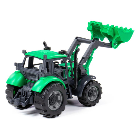 Umærket Cavallino traktor med skovlgrøn, skala 1:32
