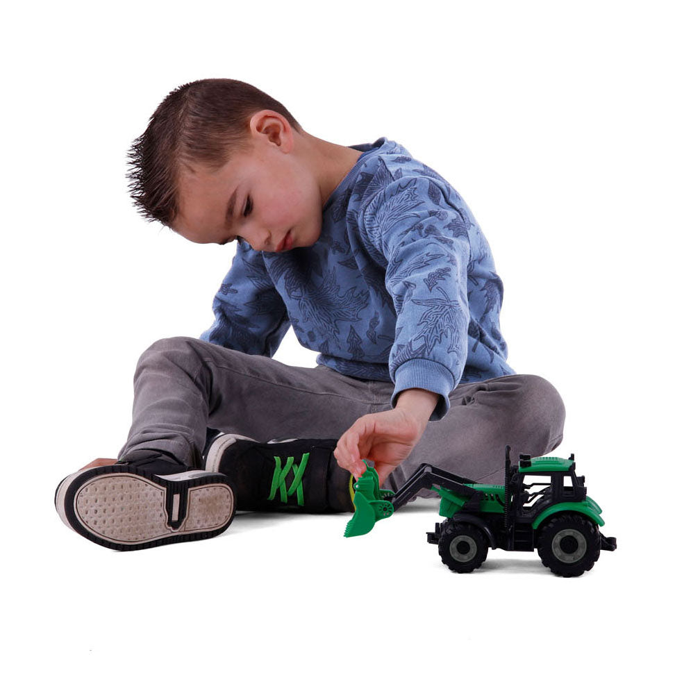 Umærket Cavallino traktor med skovlgrøn, skala 1:32