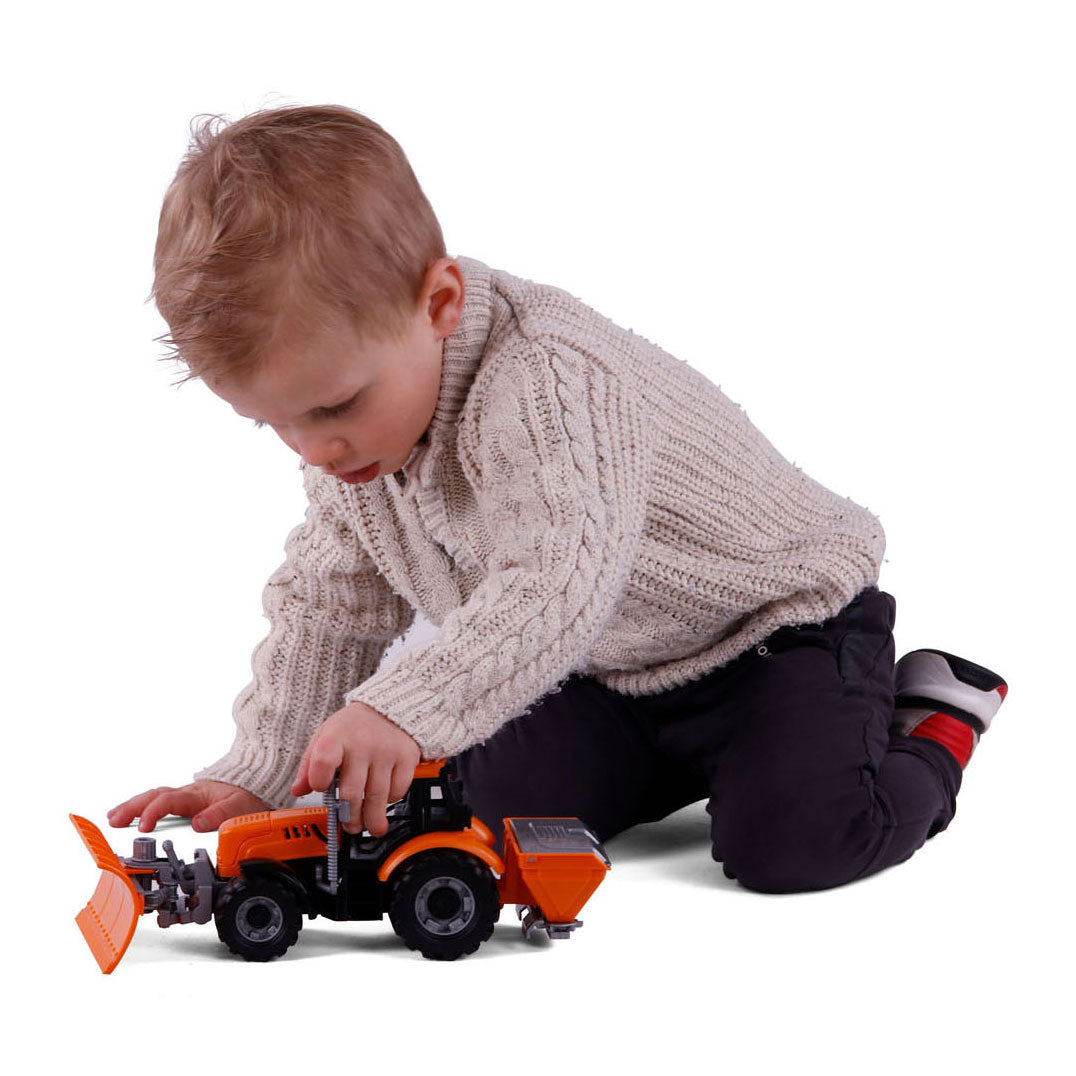 Cavallino traktor med snehold gul, skala 1:32