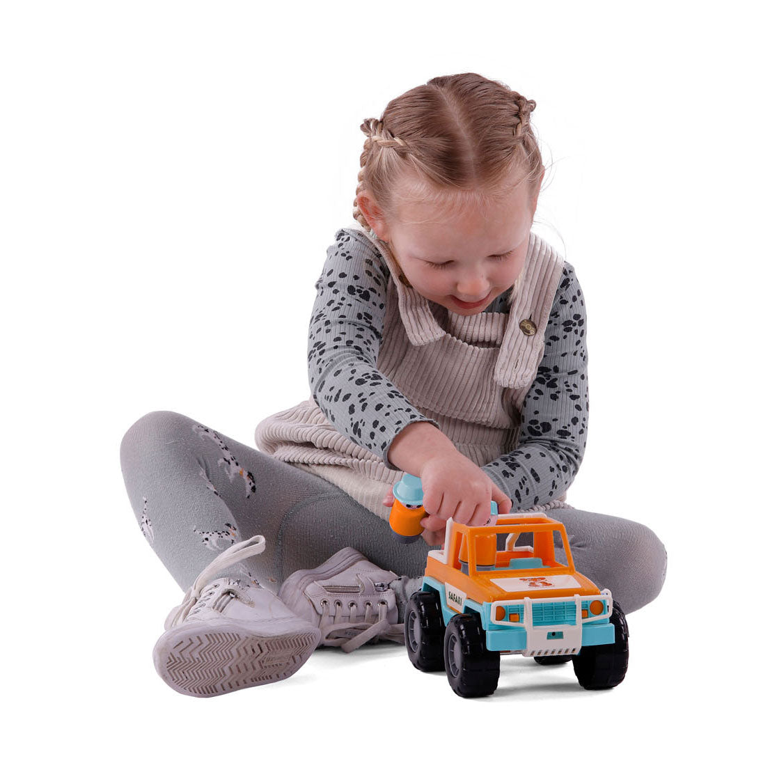 Cavallino Jeep Oranje med 2 spilfigurer