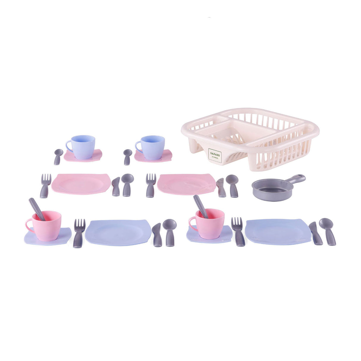 Cavallino Service med opvaskende rack pink, 30dlg.