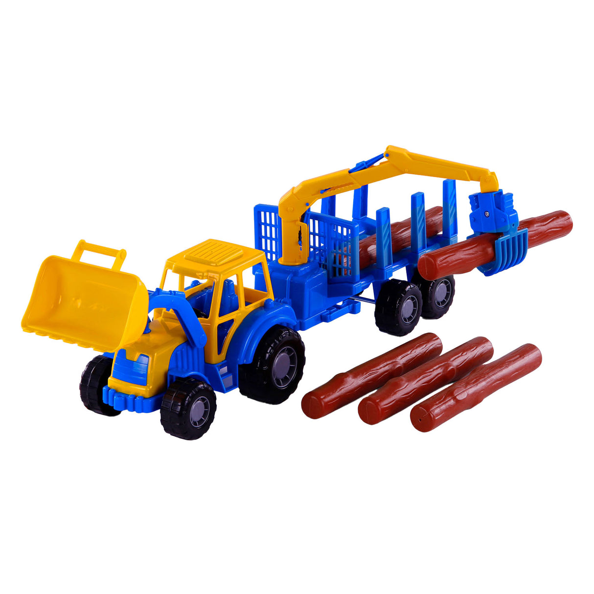 Cavallino junior traktor med kran trailer og træ, 46 cm