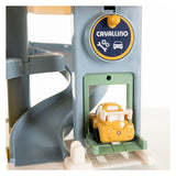 Cavallino luksusgarage med biler i pastelfarver