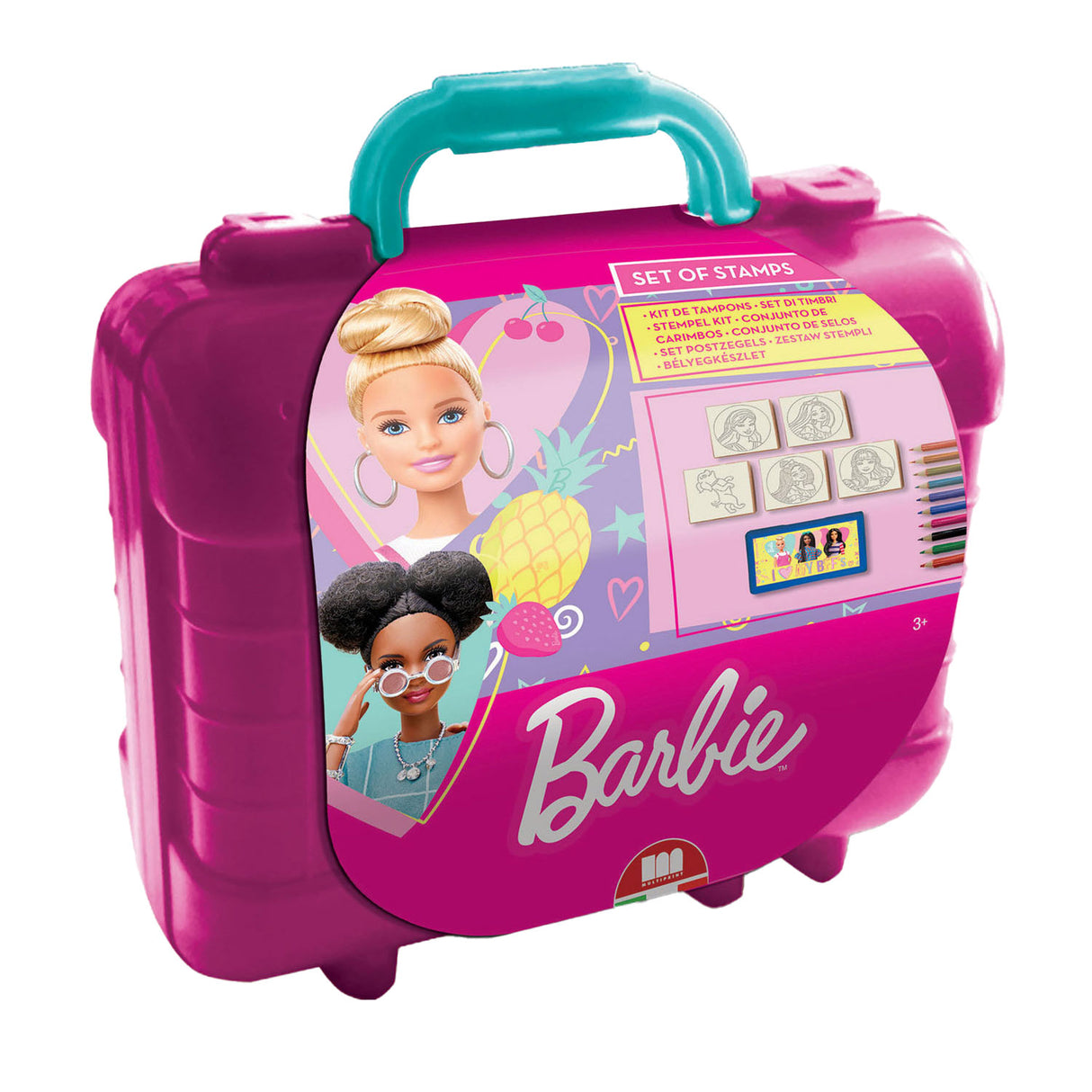 Multiprint barbie kreativ rejsestempling og farvetaske til børn.