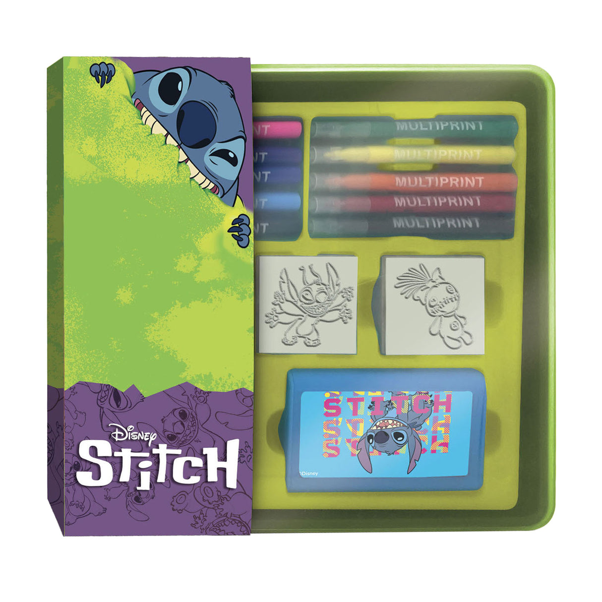 Multiprint Stitch -frimærker og filt -tip -kuglepenne indstillet i opbevaringsboks