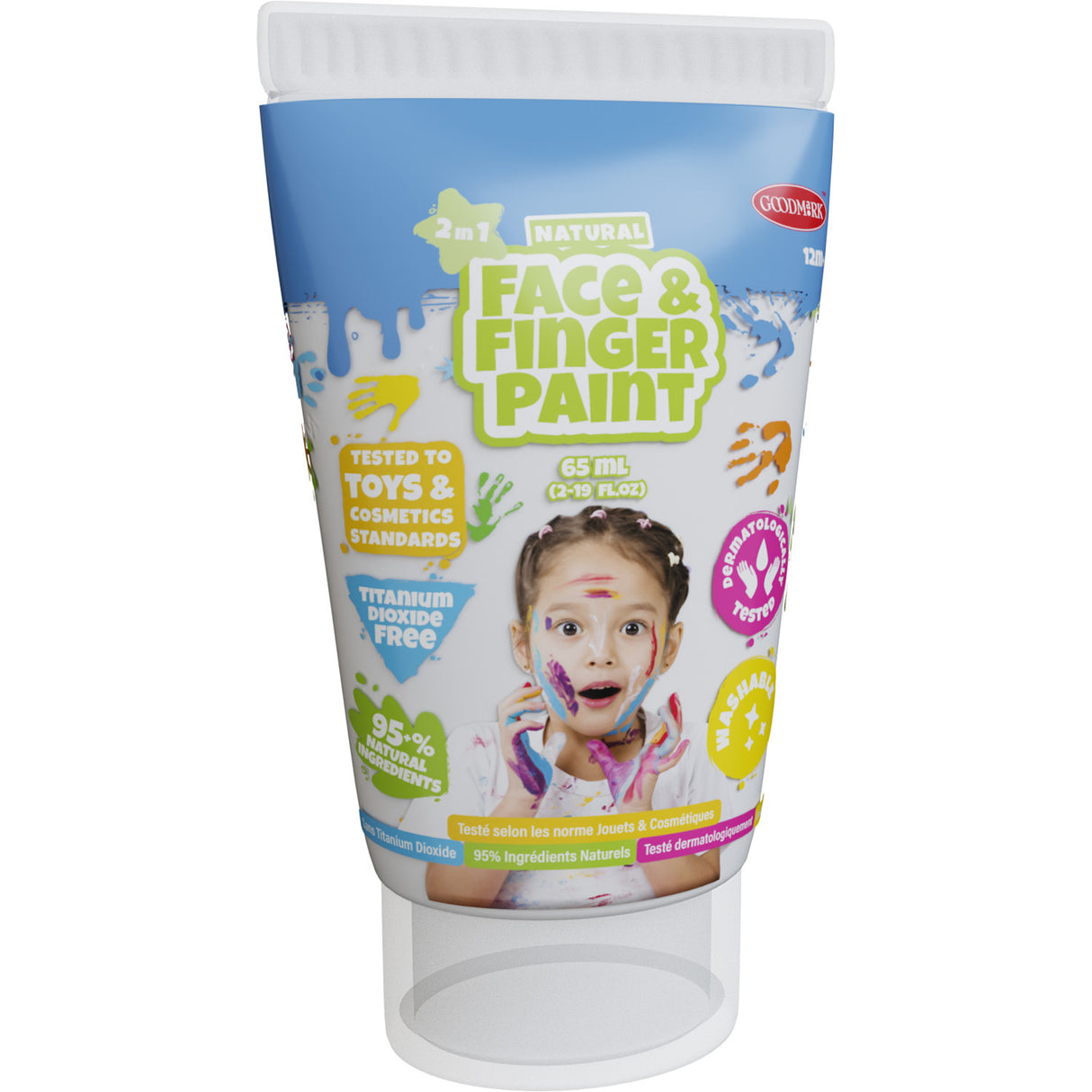 Boti naturlig ansigtsfingermaling tube - hvid, 65ml