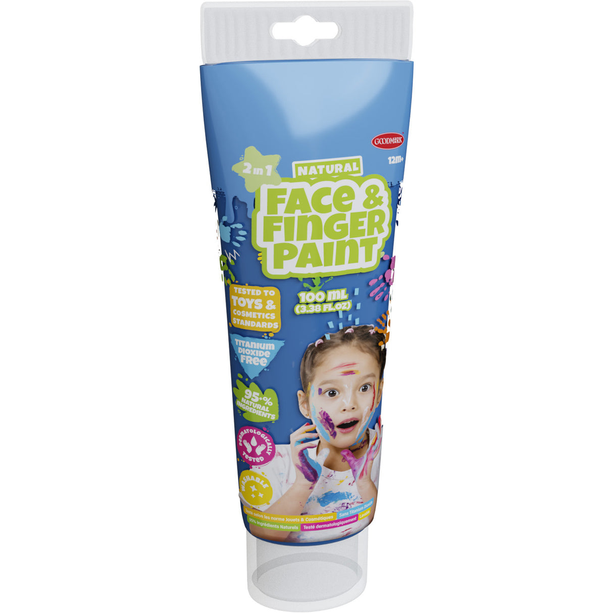 Boti naturlig ansigts fingermaling tube - blå, 100ml
