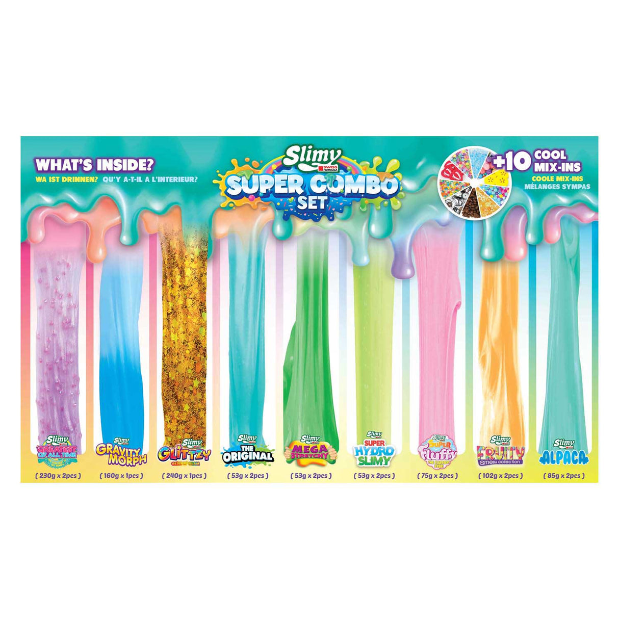 Joker slime super combo sæt - 1,6 kg farverig sjov.
