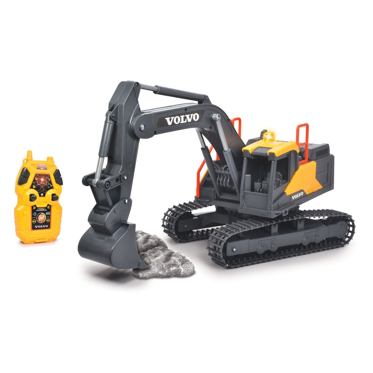 Dickie toys rc volvo gravemaskine - fra 3 år - lys og lyd - styrbar