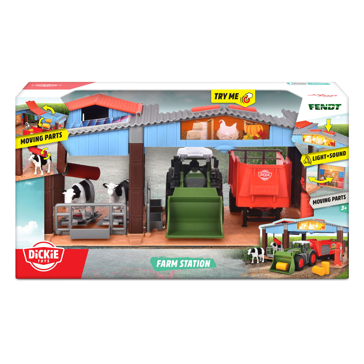 Dickie legetøjsgård - traktor med trailer - 30cm - legetøjsfarm