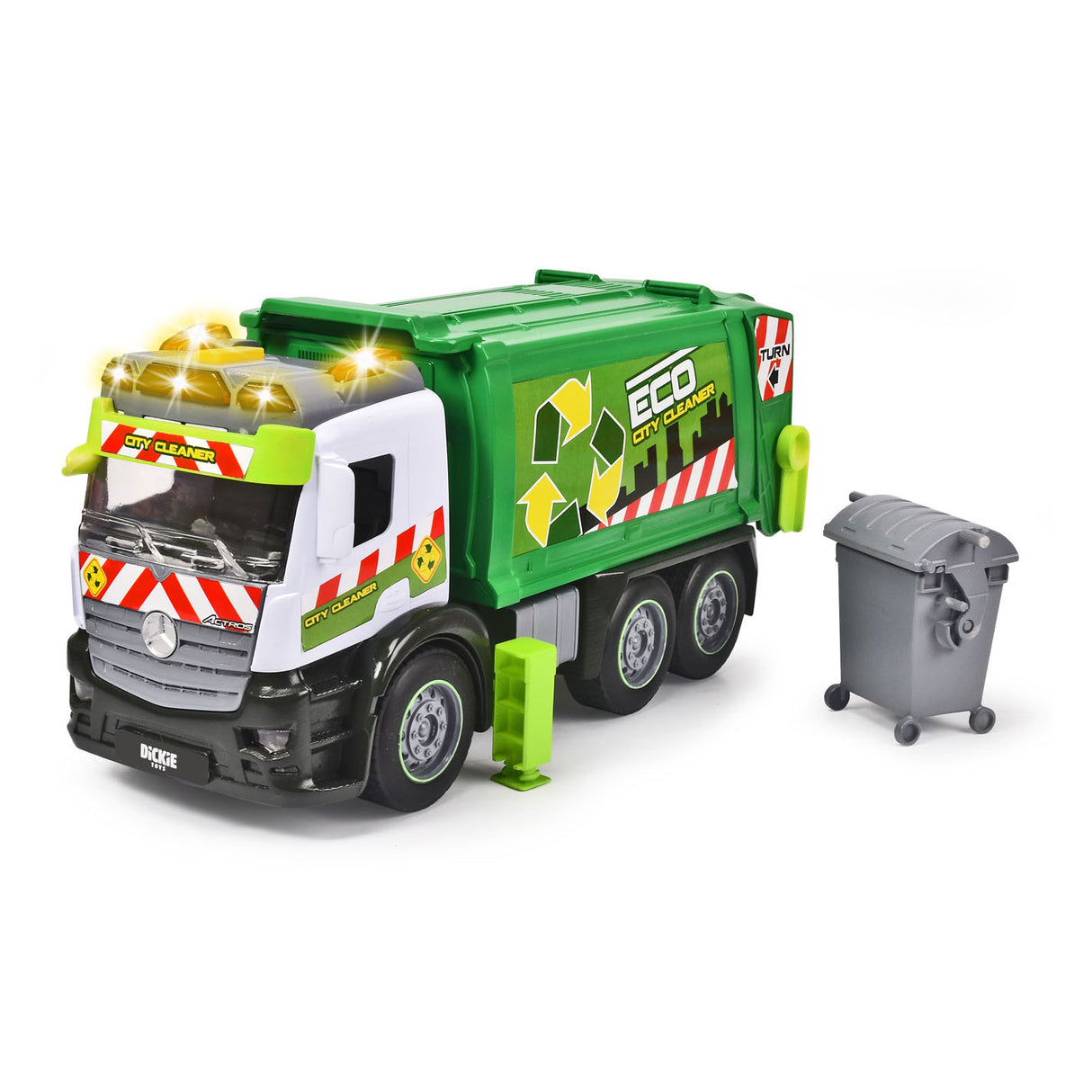 Dickie legetøj action truck - skraldebil - 26 cm - lys og lyd - legetøjskøretøj