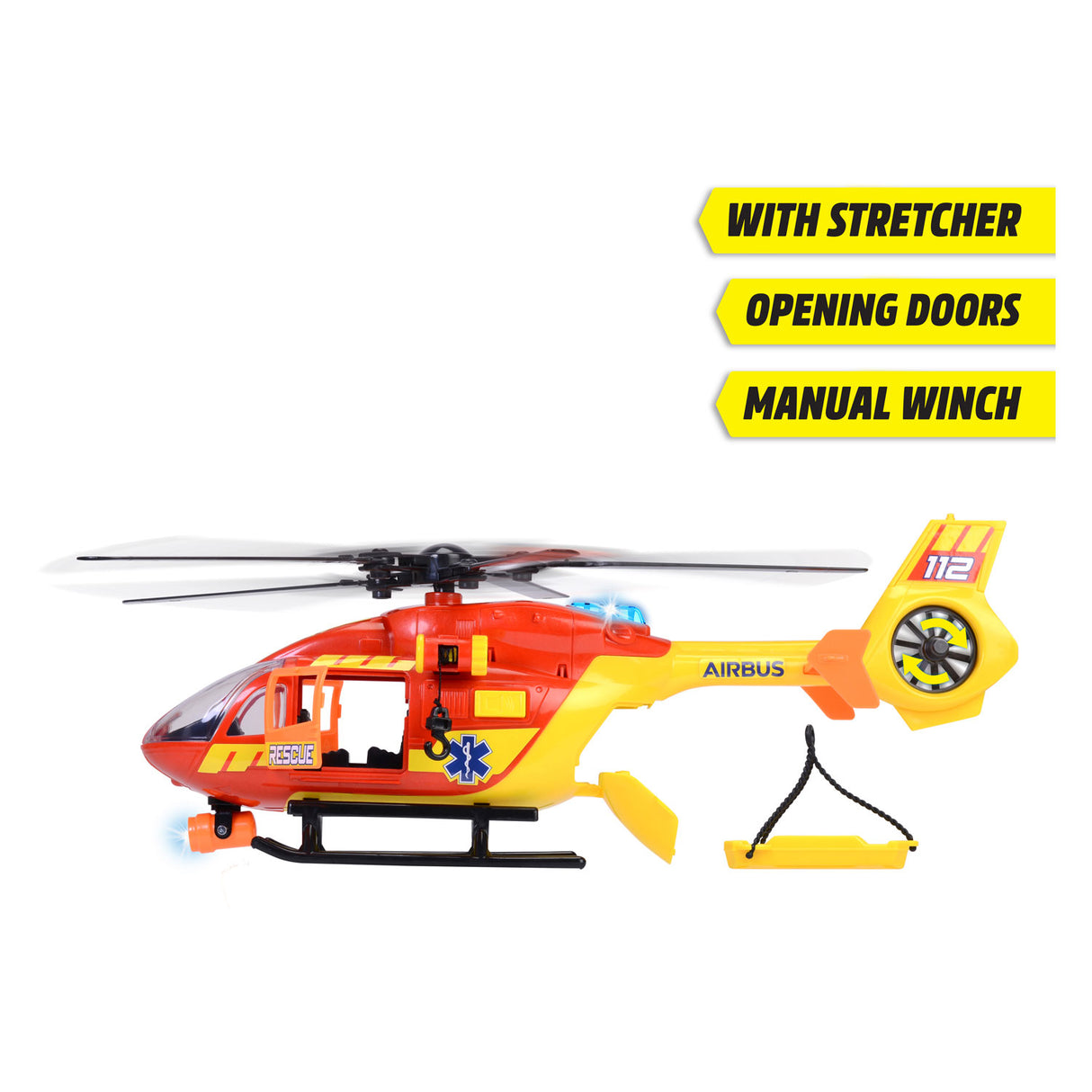 Dickie legetøj - ambulancehelikopter - hospitalshelikopter - lys og lyd - roterende propel - fra 3 år