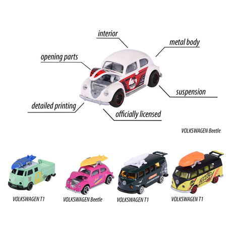 Majorette Volkswagen de originale legebiler, 5 stk.