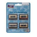 Ootb køleskabsmagneter retro kassette 3x4,2cm sæt med 4 stk