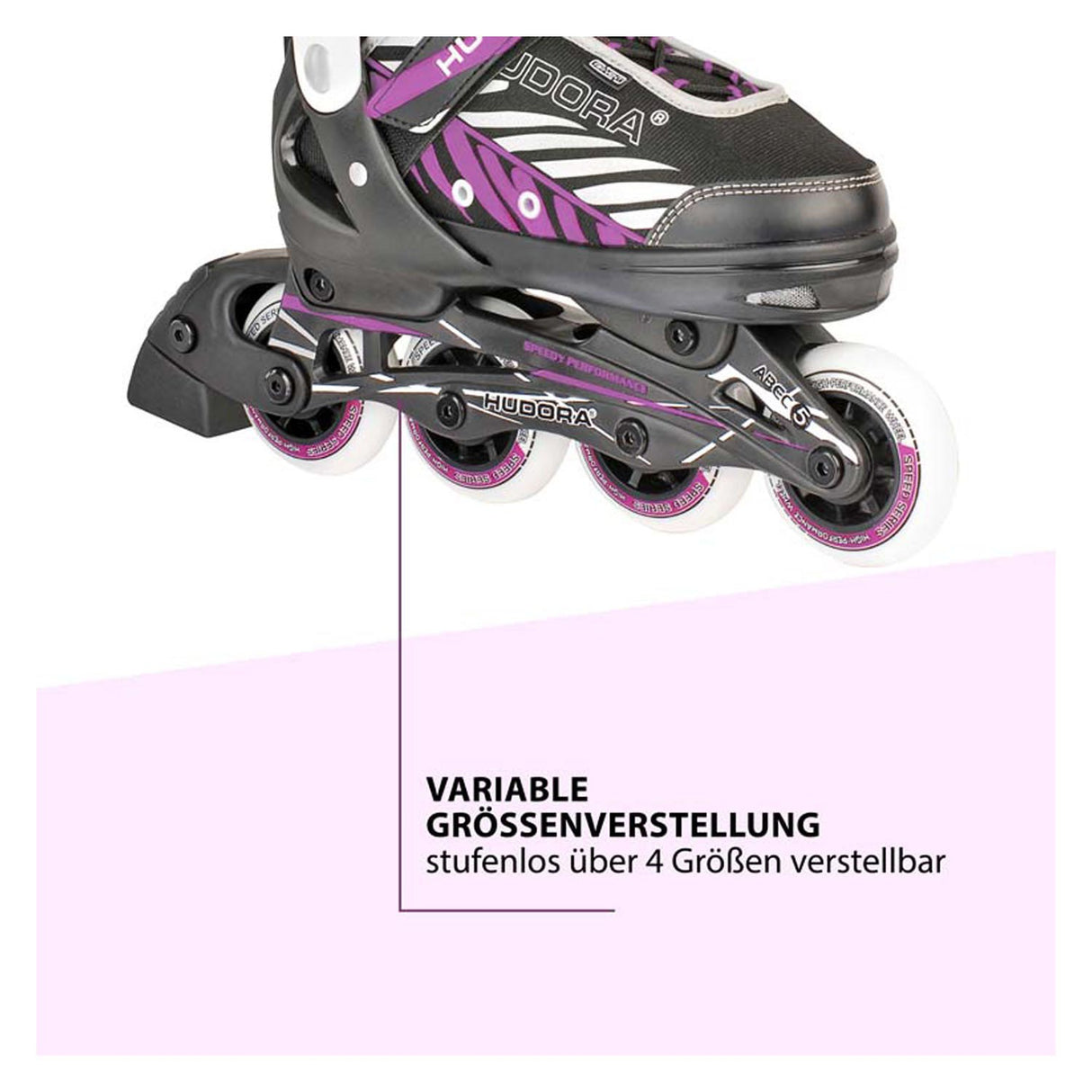 Hudora børns skeelere Mia Purple, størrelse 33-36