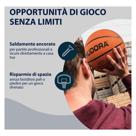 Hudora basketball ring metal med net