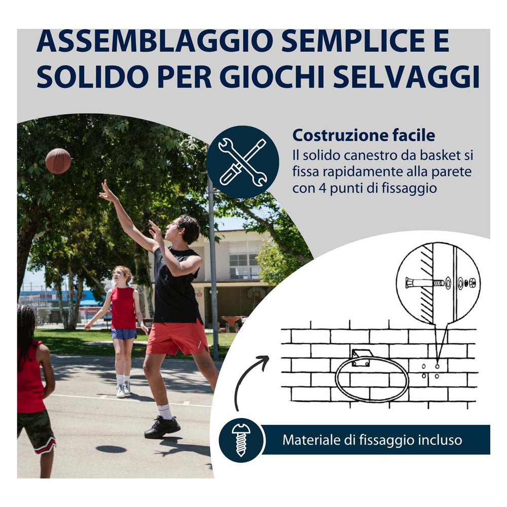 Hudora basketball ring metal med net