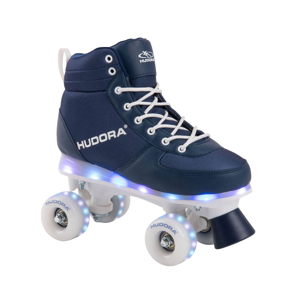 Hudora rulle skøjter blå med LED, størrelse 31-32
