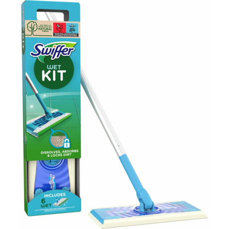 Swiffer vådgulvrenser startsæt 7-delt med 6 vådservietter