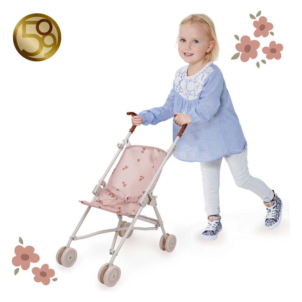 Buggy dukke barnevogn ballet flora