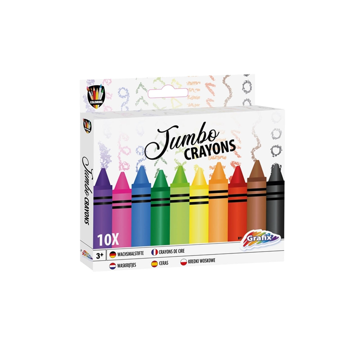 Grafix jumbo farveblyanter, 10 stk.