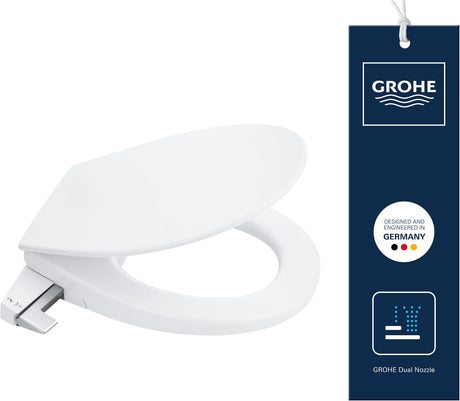 Grohe bau manuel bidetsæde - med låg - soft close - ingen strøm påkrævet - 2 sprayarme