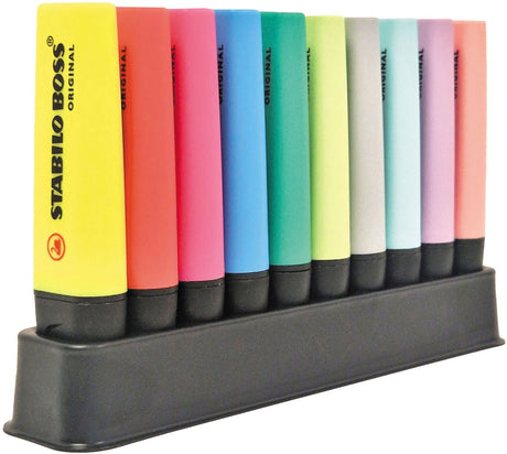 Stabilo boss originale pastel highlighter-skrivebordssæt - 10 stk.