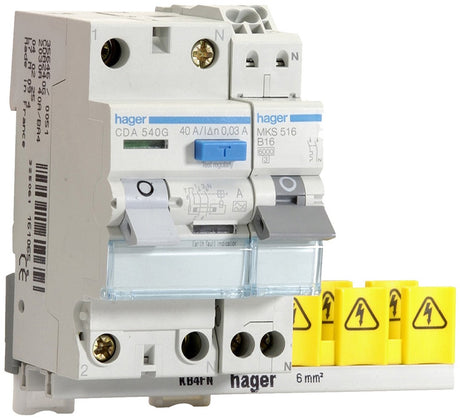 Hager vision indbygget enhed med afbrydere - vks01combi - e32bb