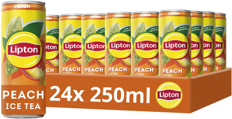 Lipton iste-dåse - fersken - lavt kalorieindhold - 24 x 250 ml - værdipakke