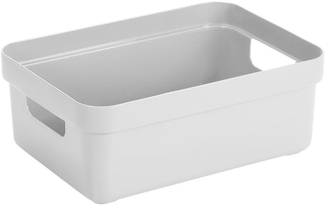Sunware sigma hjemmeopbevaringsboks 9l - 35x24,6x12,2 cm - hvid - BPA-fri plast, stabelbar (låg fås separat) - stilfuld opbevaringskurv til børneværelset i stuen